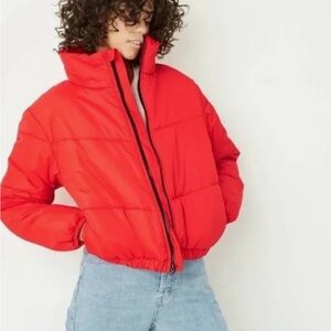 Red Cropped Puffer